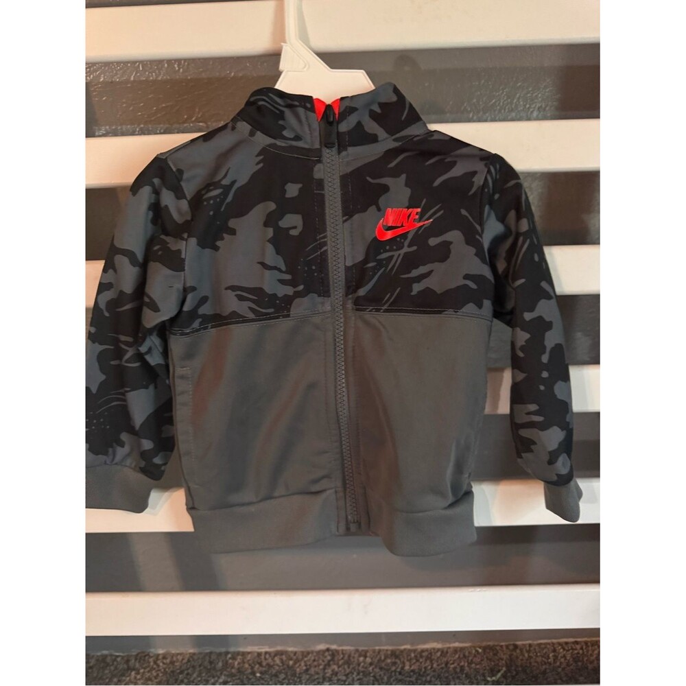 Nike Black Camo Toddler Jacket with Bright Red Lining
